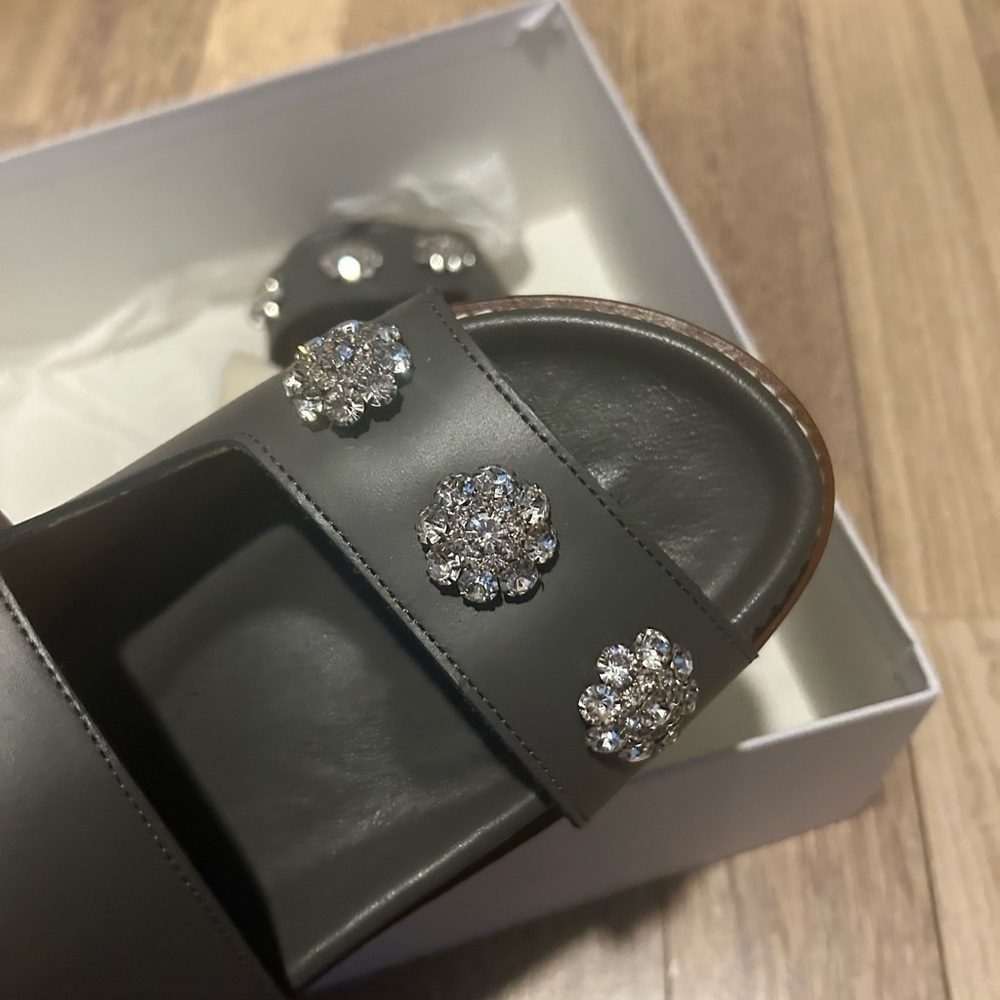 GANNI Crystal-embellished leather platform slingback sandals size 41 - Picture 8 of 16